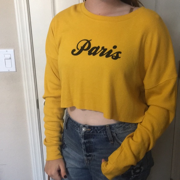 Long sleeve yellow crop top - Picture 3 of 3